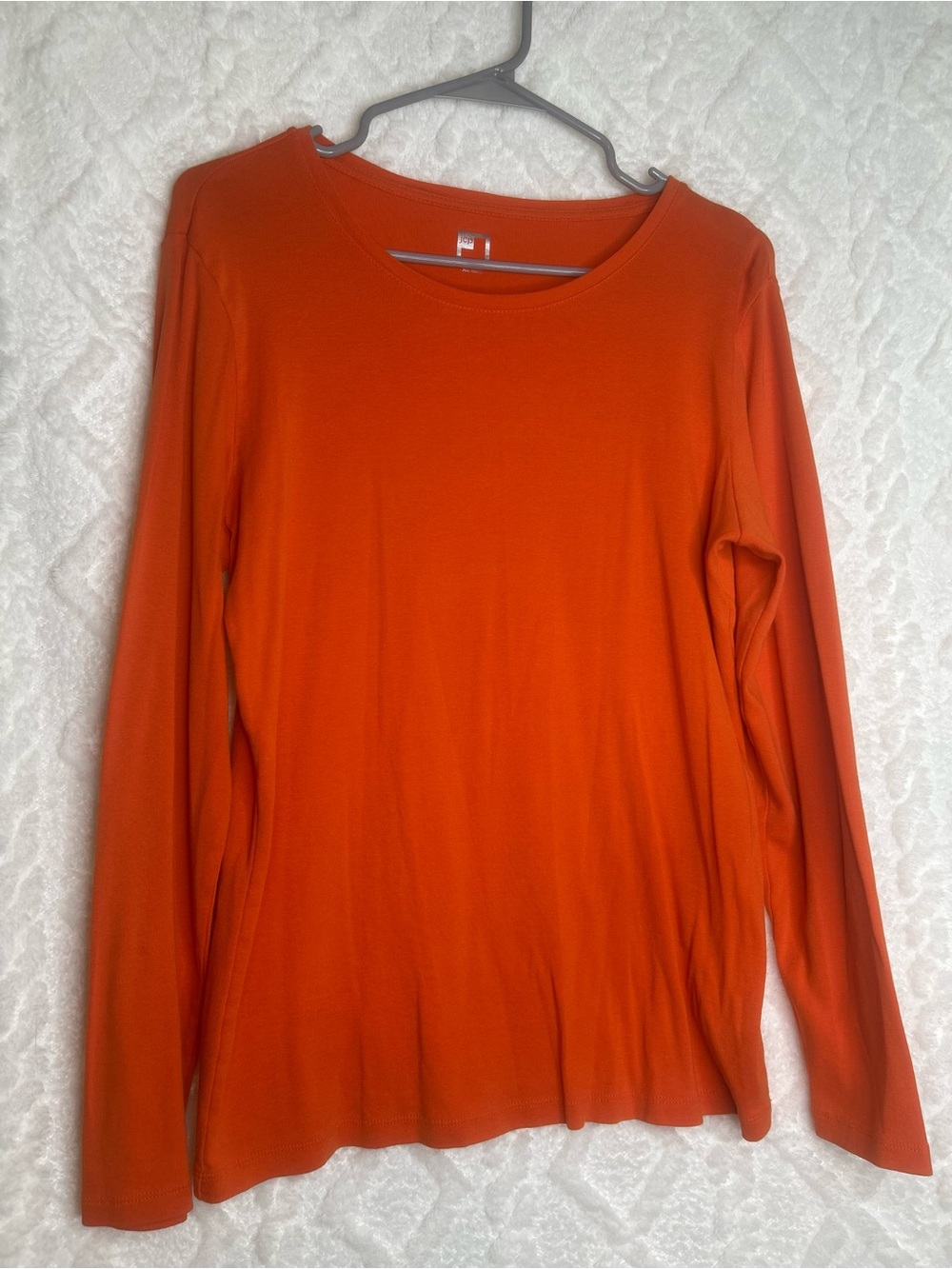 JCPenney Women’s Everyday Slim-Fit Long-Sleeve Crewneck Top - Orange